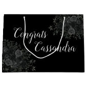 Schwarze Rose Dunkle Gotische Graduierungspartei Große Geschenktüte (Vorderseite)