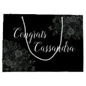 Schwarze Rose Dunkle Gotische Graduierungspartei Große Geschenktüte (Rückseite)