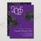 Schwarze Rose Dunkle Gotische Graduierungspartei L Einladung (Vorne/Hinten)