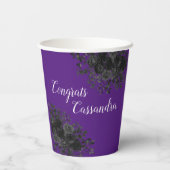 Schwarze Rose Dunkle Gotische Graduierungspartei L Pappbecher (Rückseite)