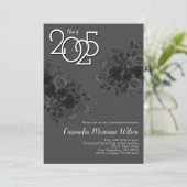 Schwarze Rose Dunkle Gotische Graduierungsparty Gr Einladung (Stehend Vorderseite)