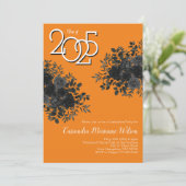 Schwarze Rose Dunkle Gotische Graduierungsparty Or Einladung (Stehend Vorderseite)