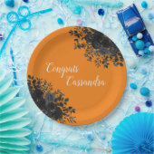 Schwarze Rose Dunkle Gotische Graduierungsparty Or Pappteller (Party)