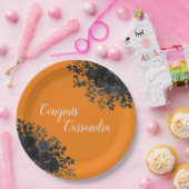 Schwarze Rose Dunkle Gotische Graduierungsparty Or Pappteller (Party)