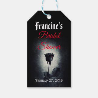 Schwarze Rose Dunkles Brautparty Geschenk Tag Geschenkanhänger