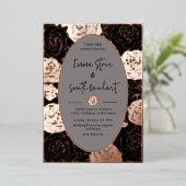 Schwarze Rose Einladung zum Hochzeitsfoil (Stehend vorne)