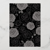 Schwarze Rose Einladung zum Hochzeitsfoil (Rückseite)