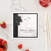 Schwarze Rose & Fledermäuse Gothic Halloween Napki Serviette (Beispiel)
