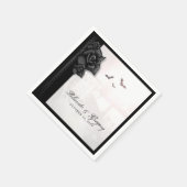 Schwarze Rose & Fledermäuse Gothic Halloween Napki Serviette (Ecke)
