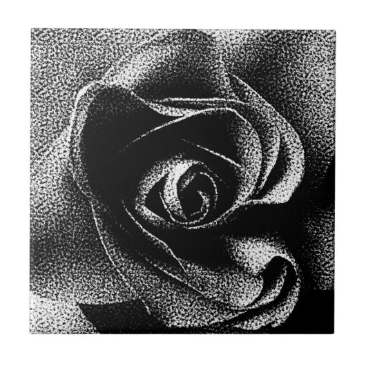 SCHWARZE ROSE FLIESE (Vorderseite)