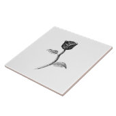 Schwarze Rose Fliese (Seite)