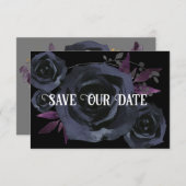Schwarze Rose Foto Rette unser Datum Einladung (Vorne/Hinten)