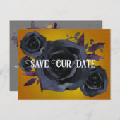 Schwarze Rose Foto Rette unser Datum Postkarte (Vorne/Hinten)