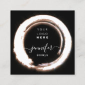 Schwarze Rose Frame Custom QR LOGO SHOP Quadratische Visitenkarte (Vorderseite)