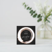 Schwarze Rose Frame Custom QR LOGO SHOP Quadratische Visitenkarte (Stehend Vorderseite)