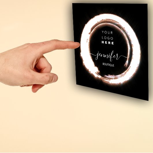 Schwarze Rose Frame Custom QR LOGO SHOP Quadratische Visitenkarte