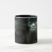 Schwarze Rose Friedhof Fledermäuse Halloween Tasse (Zentrum)