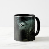 Schwarze Rose Friedhof Fledermäuse Halloween Tasse (VorderseiteRechts)