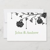 Schwarze Rose Gay Wedding Einladung (Vorderseite)