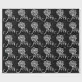 Schwarze Rose Geschenkpapier (Flach)