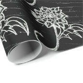 Schwarze Rose Geschenkpapier (Rolleneckpunkt)