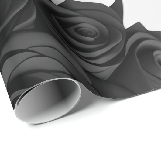 Schwarze Rose Geschenkpapier (Rolleneckpunkt)