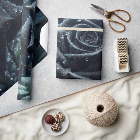 Schwarze Rose Geschenkpapier (Kunsthandwerk)