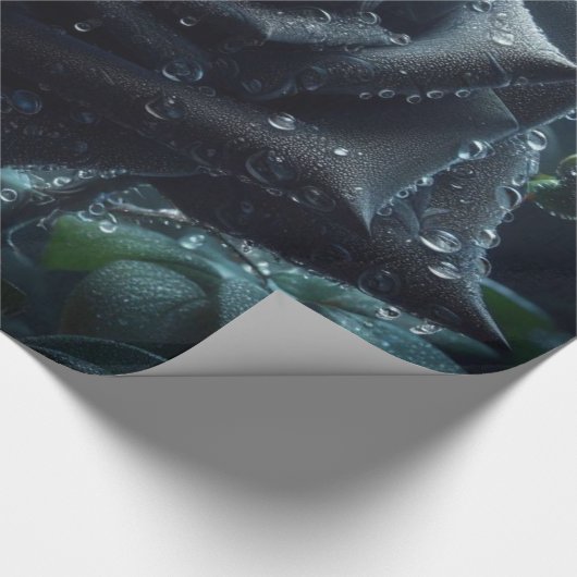 Schwarze Rose Geschenkpapier (Ecke)