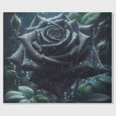 Schwarze Rose Geschenkpapier (Flach)