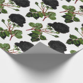 Schwarze Rose Geschenkpapier (Ecke)