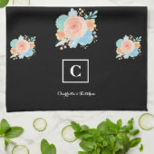 Schwarze Rose Geschirrtuch (Gefaltet)