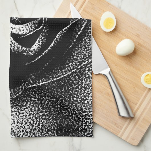 SCHWARZE ROSE GESCHIRRTUCH (Viertel Falte)