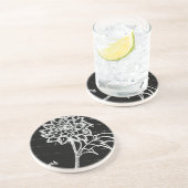 Schwarze Rose Getränkeuntersetzer (Seite)