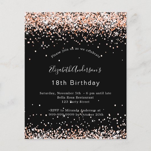 Schwarze Rose - Glitzer Flyer (Vorne)