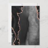 Schwarze Rose Gold Agate Blush Save the Date Einladung (Rückseite)