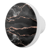 Schwarze Rose Gold Agate Keramik Knoblauch Keramikknauf (Rechts)