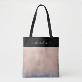 Schwarze Rose Gold Blau rustikal elegant personali Tasche (Vorderseite)