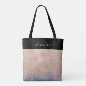 Schwarze Rose Gold Blau rustikal elegant personali Tasche (Rückseite)