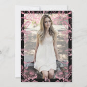 Schwarze Rose Gold Blumenstrauß Foto ÜBERRASCHUNG  Einladung (Rückseite)