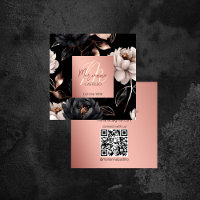 Schwarze Rose Gold Chic Blume Vorlage qr