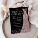 Schwarze Rose Gold Dress Frauen 30. Geburtstag Par Einladung<br><div class="desc">Schwarze Rose Gold Dress Frauen 30. Geburtstag Party Einladung 30 und fabelhafte Variationen der Einladung und passende Artikel in unserem Shop</div>