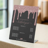 Schwarze Rose Gold Driving Glitzer Salon Preislist Sockelschild