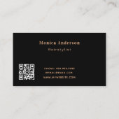 Schwarze Rose Gold, elegant QR-Code Visitenkarte (Rückseite)