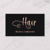 Schwarze Rose Gold, elegant QR-Code Visitenkarte (Vorderseite)