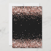 Schwarze Rose Gold Glitzer Glitzern danke Karte (Rückseite)