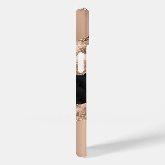 Schwarze Rose Gold Glitzer Sequenzen Case-Mate iPhone Hülle (Rückseite / Rechts)