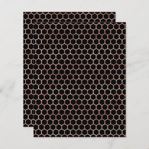 Schwarze Rose Gold Honey Bee Muster Scrapbook Pape