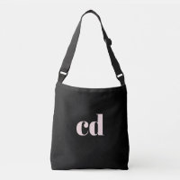 Schwarze Rose Gold Initialen monogramm elegant mod