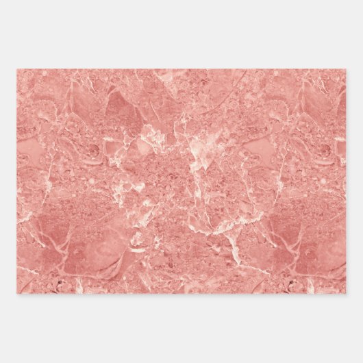 Schwarze Rose Gold Marmortextur Geschenkpapier Set (Vorderseite 3)