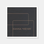 Schwarze Rose Gold Moderne Serviette (Vorderseite)